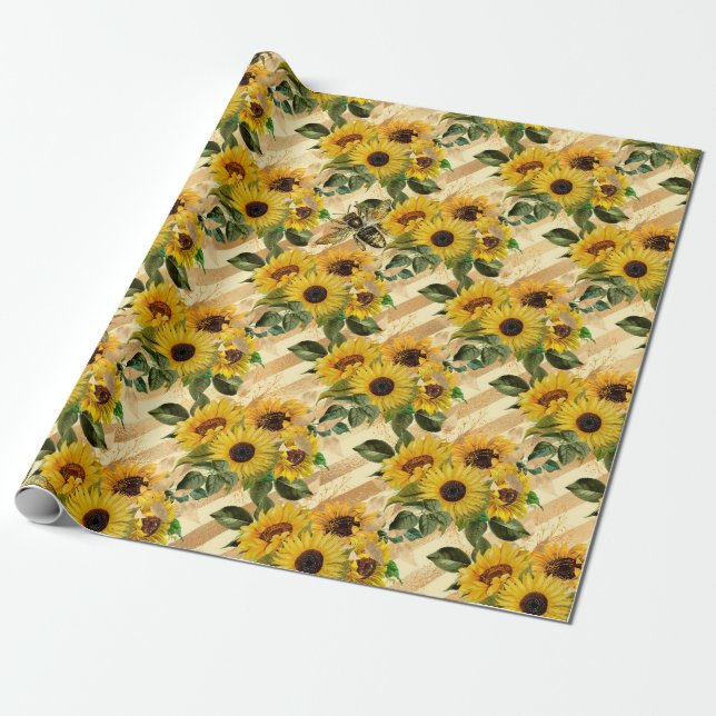 Sonnenblumenpapier Geschenkpapier (Ungerollt)