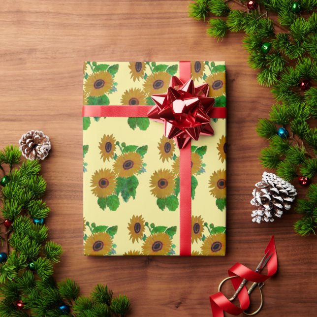 Sonnenblumenpapier Geschenkpapier (Feiertagsgeschenk)