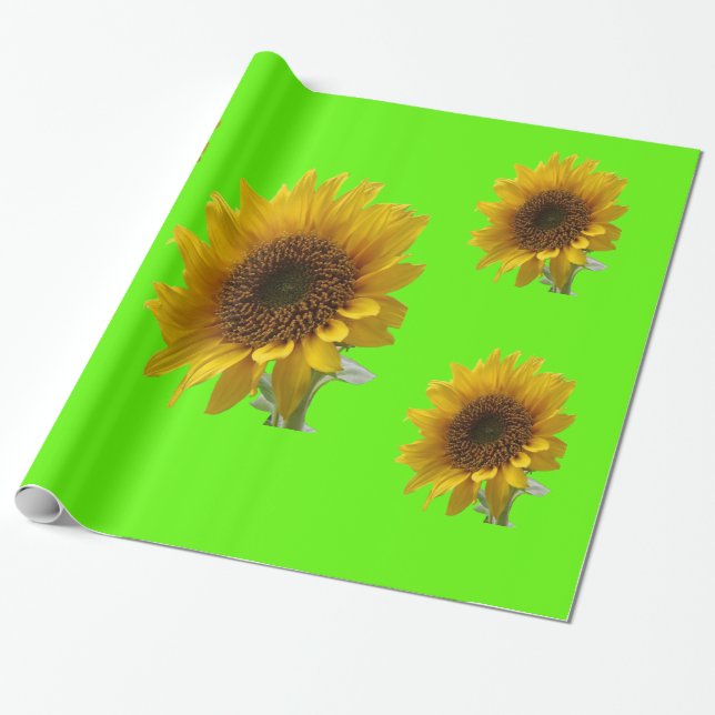 Sonnenblumenpapier Geschenkpapier (Ungerollt)