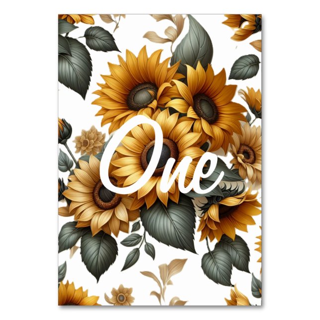 Sonnenblumenpfanne Tischnummer (Vorderseite)