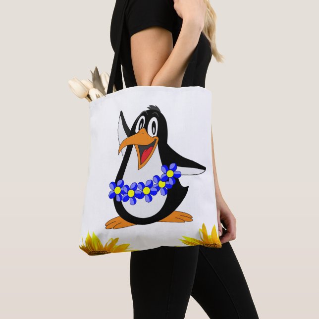 Sonnenblumenpinguin Tote-Tasche (Von Nahem)