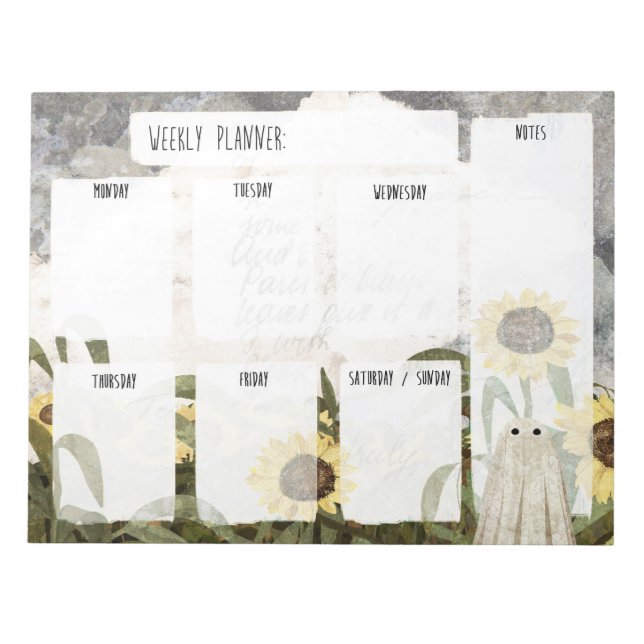 Sonnenblumenplaner Notizblock (Vorderseite)