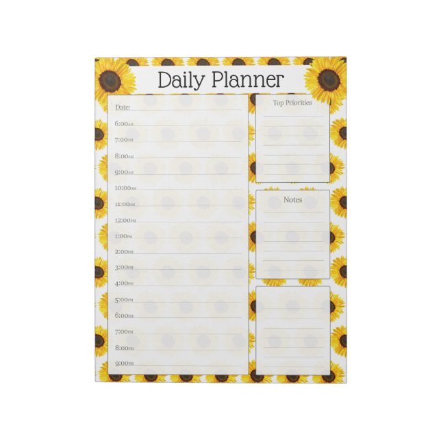 Sonnenblumenplaner Notizblock (Rotiert)