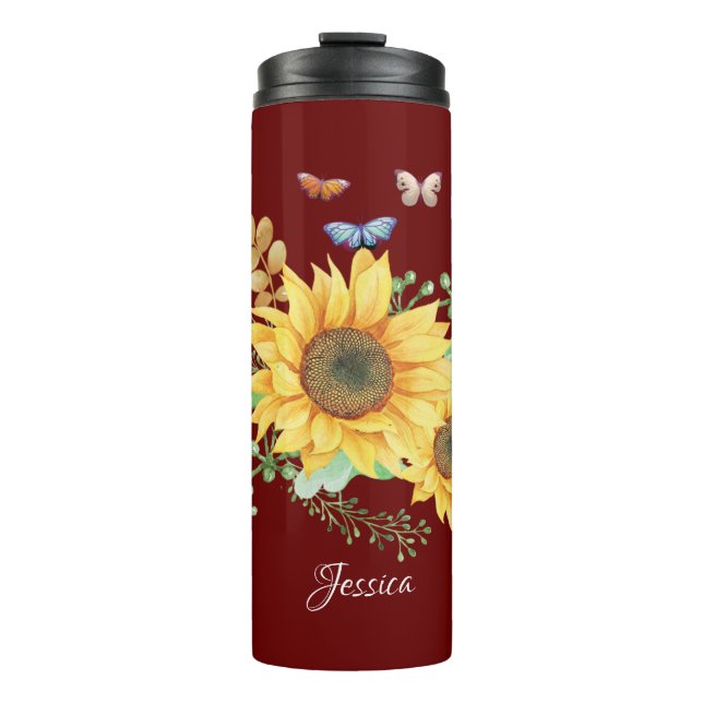 Sonnenblumenquelle Thermosbecher (Vorderseite)