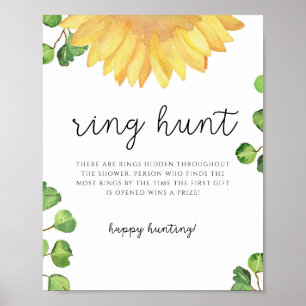 Sonnenblumenring-Jagd Brautparty-Poster Poster