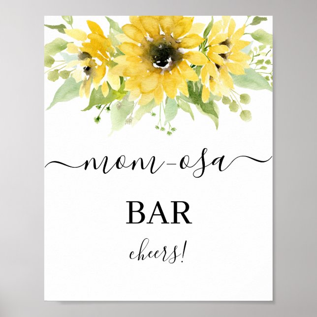 Sonnenblumenschild Mimosa Bar Poster (Vorne)