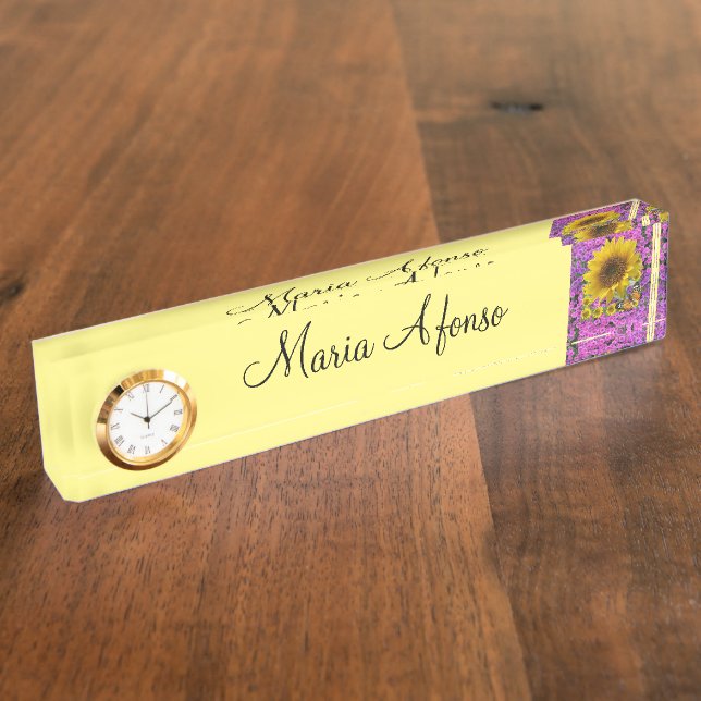 Sonnenblumenschild Namensplakette (Seite)