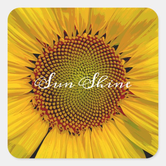 SONNENBLUMENSCHIRM FOTO SQUARE STICKER (Vorderseite)