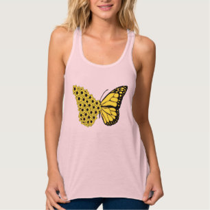 Sonnenblumenschmetterling Vintage Frauenmonarchin Tank Top