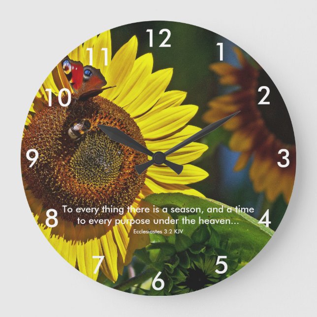Sonnenblumenschrift Große Wanduhr (Vorderseite)