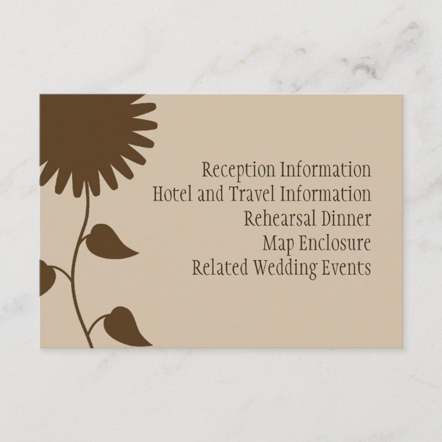 Sonnenblumenschutzkarte auf Beige Begleitkarte (Vorderseite)