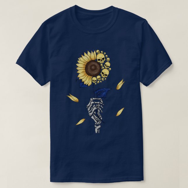 Sonnenblumenskelett T-Shirt (Design vorne)
