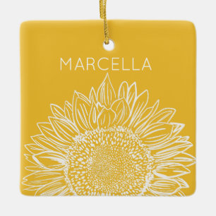 Sonnenblumenskizze Moderner Individuelle Name Keramikornament