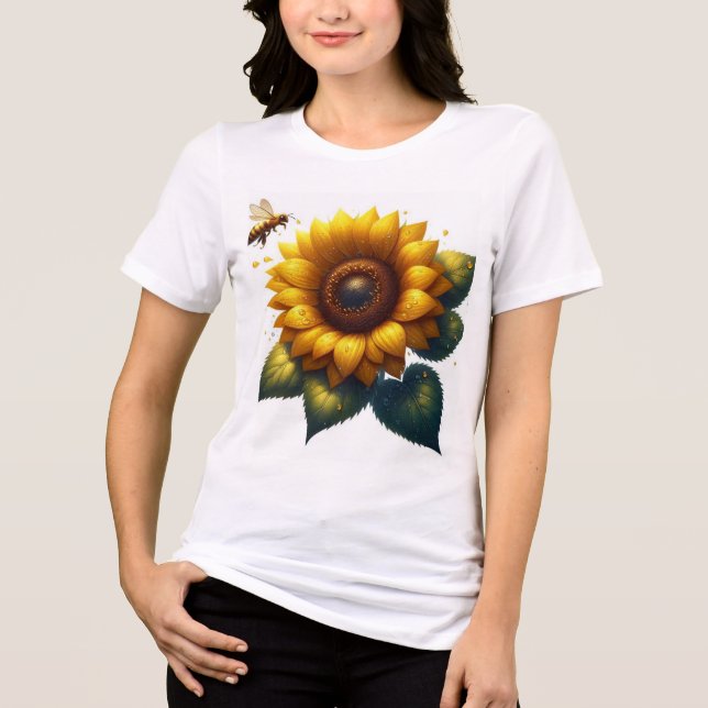 Sonnenblumensommer Tri-Blend Shirt (Vorderseite)