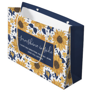 Sonnenblumensonne im Inneren Geschenktasche Große Geschenktüte