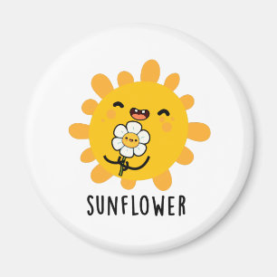 Sonnenblumensonne und Blume Pub Magnet
