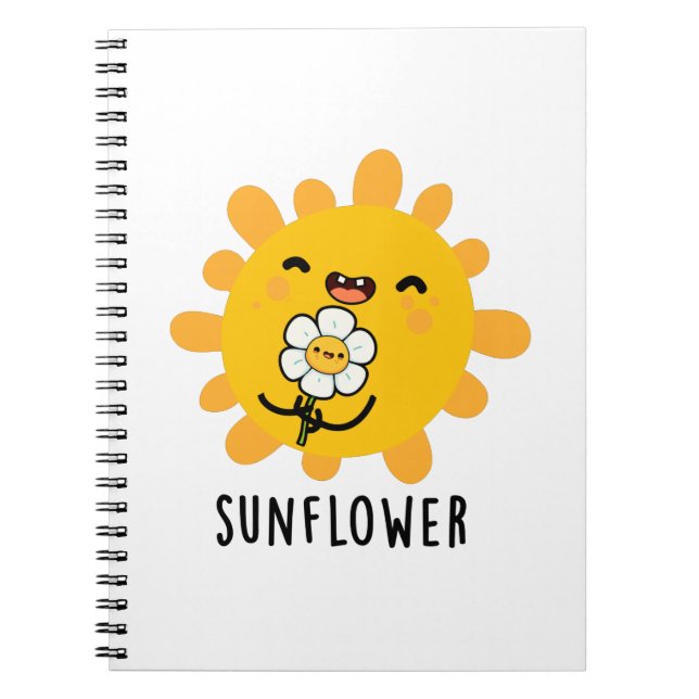 Sonnenblumensonne und Blume Pub Notizblock (Vorderseite)