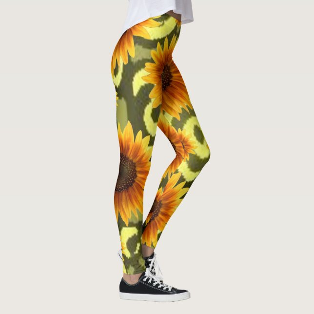 Sonnenblumensortierte Blume Leggings-Teenager Leggings (Rechts)