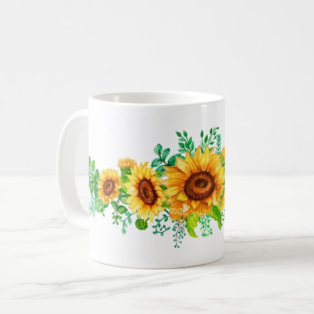 Sonnenblumenstanze Graphic Kaffeetasse (Vorderseite Links)