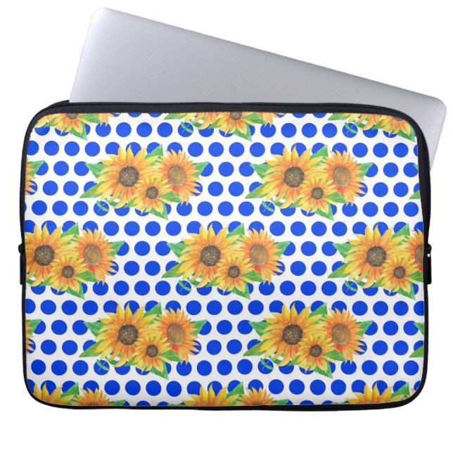 Sonnenblumenstickerei Laptopschutzhülle (Vorderseite)
