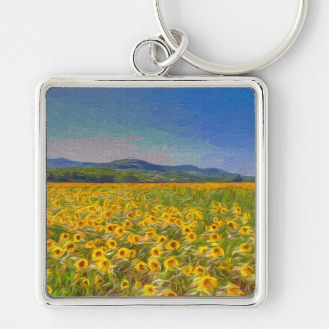 Sonnenblumenstrände Schlüsselanhänger (Vorne)