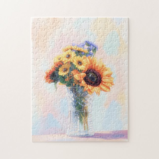 Sonnenblumenstrauß Blumen Kunst Puzzle (Vertikal)