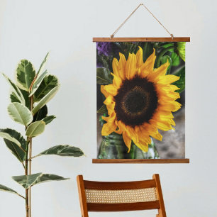 Sonnenblumenstrauß Botanische Blumen Fotografie Wandteppich Mit Holzrahmen