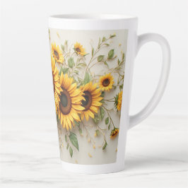 Sonnenblumenstrauß Botanische Kunst Milchtasse