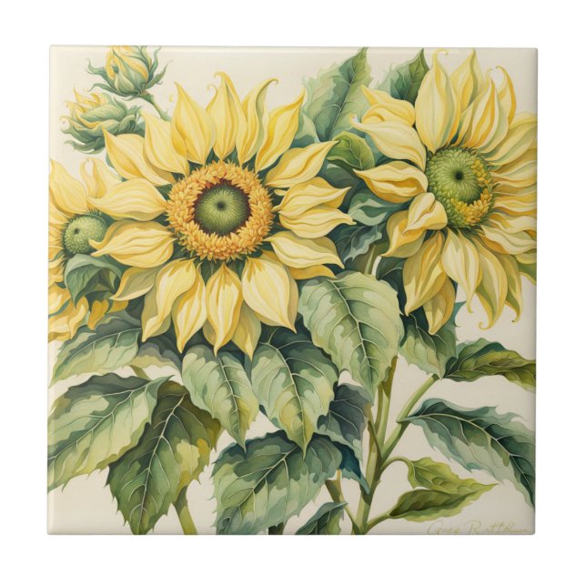Sonnenblumenstrauß Fliese (Vorderseite)