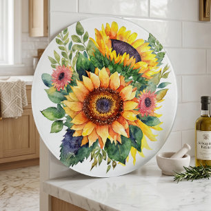 Sonnenblumenstrauß - Französische Landhaus-Dekorat Schneidebrett