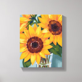 Sonnenblumenstrauß | Gelbe Wasserfarben Blumen Leinwanddruck