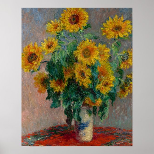 Sonnenblumenstrauß von Claude Monet Poster (Vorne)