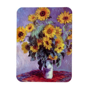 Sonnenblumenstrauß von Claude Monet, Vintage-Kunst Magnet