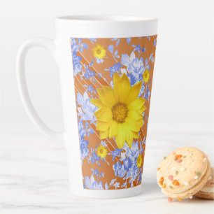 Sonnenblumenstreifen Latte Tasse