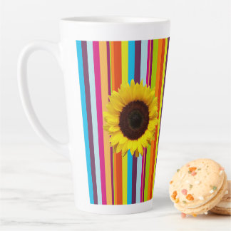 Sonnenblumenstreifen Latte Tasse
