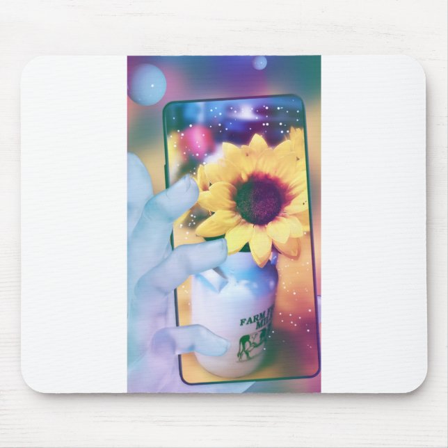 Sonnenblumentelefon Mousepad (Vorne)