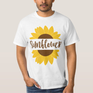 Sonnenblumentext in Bloom Art T-Shirt