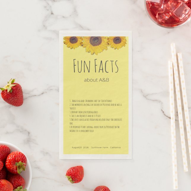 Sonnenblumentrio - Fun Fakten Napkins Serviette (Beispiel)