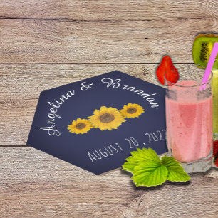 Sonnenblumentrio für Hochzeiten kann kühler Untersetzer