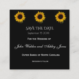 Sonnenblumentropfen in einer Hochzeitsfeier Begleitkarte