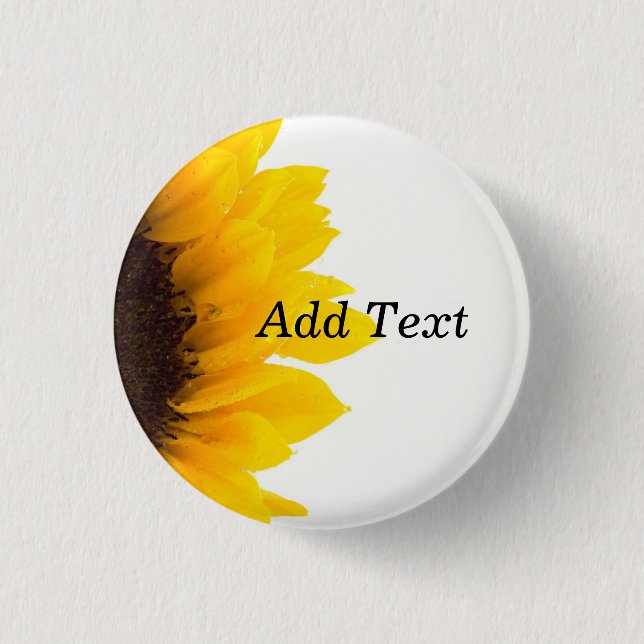 Sonnenblumenvorlage, fett gedruckter Text Button (Vorderseite)