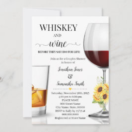 Sonnenblumenwhiskey und Wein vor dem Duschen Einladung