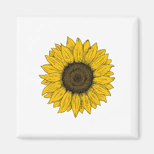Sonnenblumenzeichnung Magnet