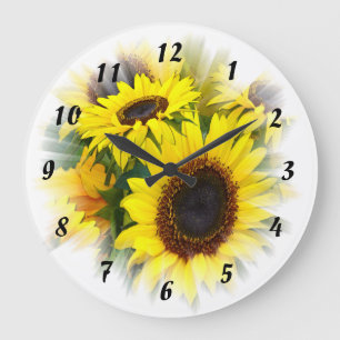 Sonnenblumenzeit Große Wanduhr