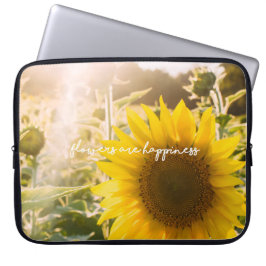 Sonnenblumenziffer "Blume sind glücklich" Laptopschutzhülle