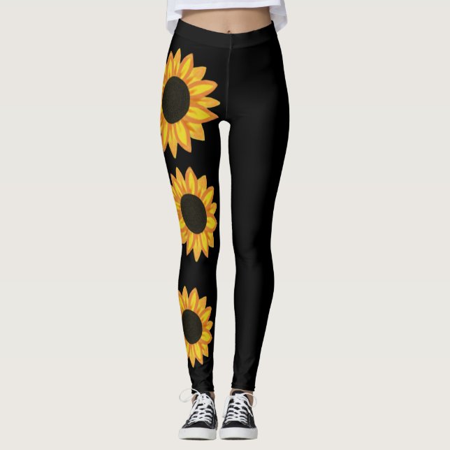 Sonnenblumesportliche Leggings (Vorderseite)