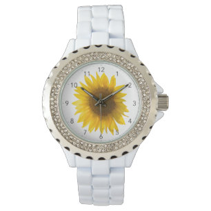 Sonnenblumezitat "Blumen sind Glück " Armbanduhr