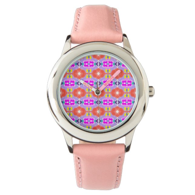 Sonnenblüten-Kaleidoskop Armbanduhr (Vorderseite)