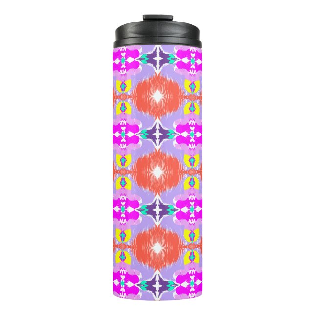 Sonnenblüten-Kaleidoskop-Wurfkissen Thermosbecher (Vorderseite)