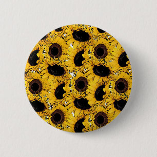 Sonnenblütenblätter schwimmen Meerestiere Gelb Button